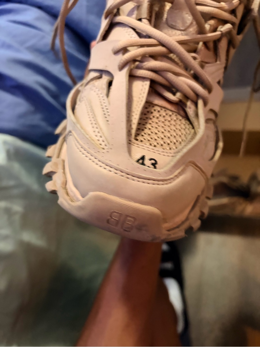 Balenciaga Men's Chunky Trainer Sneakers in Beige